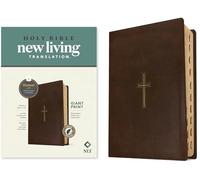 NLT Giant Print Bible, Filament Enabled (LeatherLike, Rustic Brown Gold Cross, Indexed, Red Letter)