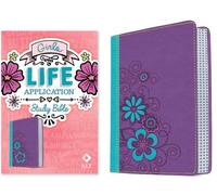 NLT Girls Life Application Study Bible: New Living Translation, Purple / Teal Flower, Leatherlike