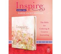 NLT Inspire Catholic Bible Large Print (LeatherLike, Pink Fi: The Bible for Coloring & Creative Journaling