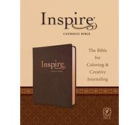NLT Inspire Catholic Bible (LeatherLike, Dark Brown): The Bible for Coloring & Creative Journaling