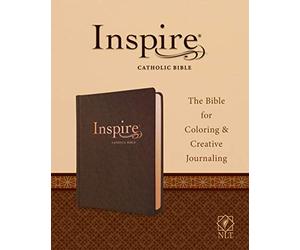 NLT Inspire Catholic Bible (LeatherLike, Dark Brown): The Bible for Coloring & Creative Journaling