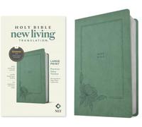 NLT Large Print Premium Value Thinline Bible, Filament Enabled (LeatherLike, Morning Bloom Sage Green)