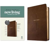 NLT Large Print Thinline Center-Column Reference Bible: New Living Translation, Brown Holy Cross, Leatherlike, Large Print Thinline Center-column ... Enabled, Red Letter With Ribbon Marker