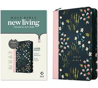 NLT Large Print Thinline Reference Zipper Bible, Filament Enabled Edition (Leatherlike, Meadow Navy & Pink ): New Living Translation, Meadow Navy & ... Thinline Reference, Filament Enabled