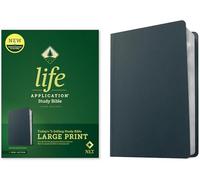 NLT Life Application Study Bible, Third Edition, Large Print: New Living Translation, Navy Blue, Genuine Leather, Life Application Study, Red Letter, With Ribbon Marker