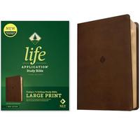 NLT Life Application Study Bible, Third Edition, Large Print: New Living Translation, Rustic Brown Leaf, Leatherlike, Life Application Study, Red Letter, With Ribbon Marker