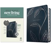 NLT Personal Size Giant Print Bible, Filament Enabled (LeatherLike, Navy Vines, Indexed, Red Letter)