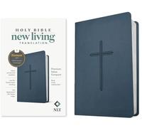 NLT Premium Value Compact Bible, Filament Enabled (LeatherLike, Navy Cross)