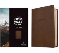 NLT The One Year Bible for Men (LeatherLike, Rustic Brown Mountain)