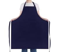 NLUS Extra large aprons for men, adjustable chef apron for men, kitchen aprons for women, Navy Blue, 33.5" Long x 27" Wide, 39.4" long waist straps