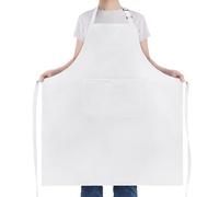 NLUS Extra Large Aprons for Men, Adjustable Chef Apron for Men Kitchen Cooking Aprons for Women with 2 Pockets, Water & Oil Resistant, White, 33.5" Long x 27" Wide