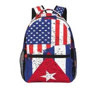 NLWQEKV American Cuba Flag Cuban Roots Backpack Casual Pack Bag Laptop Backpack With Side Pocket Front Zipper Pocket Bookpack Travel Daypack Picnic Rucksack