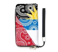 NLWQEKV Antigua and Barbuda Paisley Flag Wristlet Wallet Leather Long Card Holder Purse Slim Clutch Handbag for Women