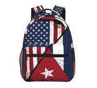 NLWQEKV Cuba Cuban American Flag Backpack Casual Pack Bag Laptop Backpack With Side Pocket Front Zipper Pocket Bookpack Travel Daypack Picnic Rucksack
