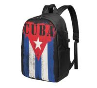 NLWQEKV Cuba Flag Patriotic Cuban Revolution Symbol Backpack 17in | Usb Interface, Large Capacity, Durable Material, Comfortable Straps, Sl esign, Perfect For Business & Travel