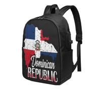 NLWQEKV Dominican Republic Flag Backpack 17in | Usb Interface, Large Capacity, Durable Material, Comfortable Straps, Sl esign, Perfect For Business & Travel
