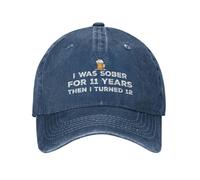 NLWQEKV Funny Hat I was Sober for 11 Years Then I Turned 15 Hat for Men Baseball Hat Trendy Hat Navy Blue