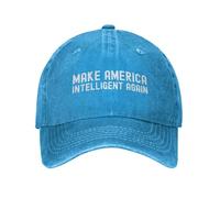 NLWQEKV Funny Hat Make America Intelligent Again Hat for Women Dad Hats Cute Caps Blue