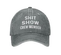 NLWQEKV Funny Hat Shit Show Crew Member Hat Women Dad Hats Adjustable Caps Gray
