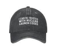 NLWQEKV I Can Be Trusted with Nuclear Launch Codes Hat for Women Dad Hats Graphic Cap Black