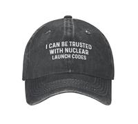 NLWQEKV I Can Be Trusted with Nuclear Launch Codes Hat Men Baseball Caps Fashionable Cap Black