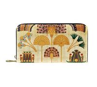 NLWQEKV Leather Zip Long Wallet Ancient Egyptian Elements Personalise Purse