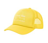 NLWQEKV Love Her But Leave Her Wild? Mesh Hat Fashion Adjustable Baseball Cap Trucker Dad Hats Men Women Sun Hat Yellow