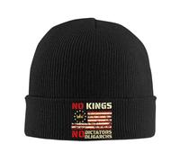 NLWQEKV No King No Dictators No Oligarchs in America Knit Hat Beanie Hat Warm Winter Ski Cap Black