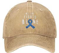 NLWQEKV Nobody Fights Alone Prostate Cancer Awareness Ribbon Unisex Baseball Cap Natural