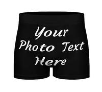NLWQEKV Personalised Men's Boxer Briefs with Photo Text, Custom Underwear for Men Boyfriend Husband, Personalised Novelty Boxer Shorts Underpants, Personalised Gifts for Men Boyfriend