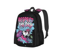 NLWQEKV Respect The Drip Soccer Drip Game Day Backpack 17in | Large Capacity Lightweight Backpack With Multi-Pocket Storage, Durable Straps, Perfect For Travel, Work, Outdoor Adventures