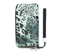 NLWQEKV Safari Skin Wristlet Wallet Leather Long Card Holder Purse Slim Clutch Handbag for Women