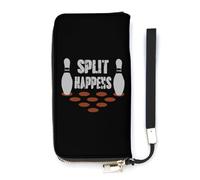 NLWQEKV Split Happens Bowling Wristlet Wallet Leather Long Card Holder Purse Slim Clutch Handbag for Women