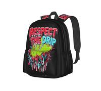 NLWQEKV Tennis Respect The Drip Game Day Backpack 17in | Large Capacity Lightweight Backpack With Multi-Pocket Storage, Durable Straps, Perfect For Travel, Work, Outdoor Adventures
