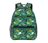 NLWQEKV Underwater Funny Sharks Green Camouflage Backpack Casual Pack Bag Laptop Backpack With Side Pocket Front Zipper Pocket Bookpack Travel Daypack Picnic Rucksack