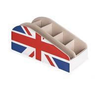 NLWQEKV Union Jack UK Flag Funny Remote Control Holder with 6 Compartments Table Desk Storage Organizer for Brush Pencil Glassees