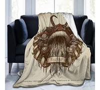 NLWQEKV Vintage Merry Krampus Super Soft Warm Fleece Blanket, Comfortable Flannel Blanket, Four Season Blanket Suitable for Bedroom Bed and Sofa, Black, 80 x60 Inch