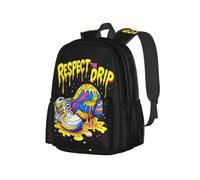 NLWQEKV Volleyball Respect the Drip Game Day Backpack 17in | Large Capacity Lightweight Backpack With Multi-Pocket Storage, Durable Straps, Perfect For Travel, Work, Outdoor Adventures