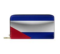 NLWQEKV Wallets for Women and Men Card Holder Bag,Pattern Cuba Flag,PU Leather Storage Change Large Purse