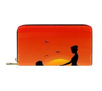 NLWQEKV Wallets for Women and Men Card Holder Bag,Sunset Proposal,PU Leather Storage Change Large Purse