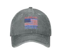 NLWQEKV We I Stand with Israel Hat American Israel Flag Hat Pray for Israel Strong Hat Support Israel Cap for Men Women Gray