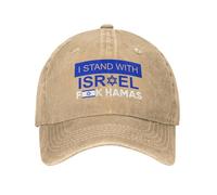 NLWQEKV We I Stand with Israel Hat Flag Hat Pray for Israel Strong Hat Support Israel Cap for Men Women Brown