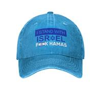 NLWQEKV We I Stand with Israel Hat Flag Hat Pray for Israel Strong Hat Support Israel Cap for Men Women Blue