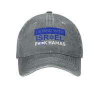 NLWQEKV We I Stand with Israel Hat Flag Hat Pray for Israel Strong Hat Support Israel Cap for Men Women Gray