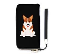 NLWQEKV Welsh Corgi Dog Wristlet Wallet Leather Long Card Holder Purse Slim Clutch Handbag for Women