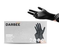 NM BEAUTY Black Nitrile Powder Free Gloves- Newmax Darbee- Multipurpose, Tatto, Medical, Latex Free Disposable Gloves- Box of 100 Gloves, Small, Medium, Large, Xtra-L (Black, Medium)