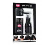 NM BEAUTY Fibers' Best 3-in-1 Kit Set, Keratin Hair Building Fibers & Spray Application Atomizador Pump Nozzle & Hair Fiber Lock Hold Spray (Pack of 2) (Each Price 17.49£) (Black)