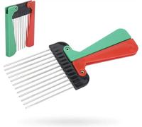 NM Beauty Metal Hair Pick Comb, Folding Handle, Wide Tooth Detangling Comb for Afro, Wig, Braid Styling