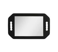 NM BEAUTY Square Foam Mirror Black, Double Handle, Lightweight Design for Professional Barbers and Salon use