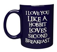 NM NEXTMUG Funny Engraved CeramicMug - I Love You Like a Hobbit Loves Second Breakfast - Inspirational and Sarcasm Gift Cup for Wife Husband Mom Dad
